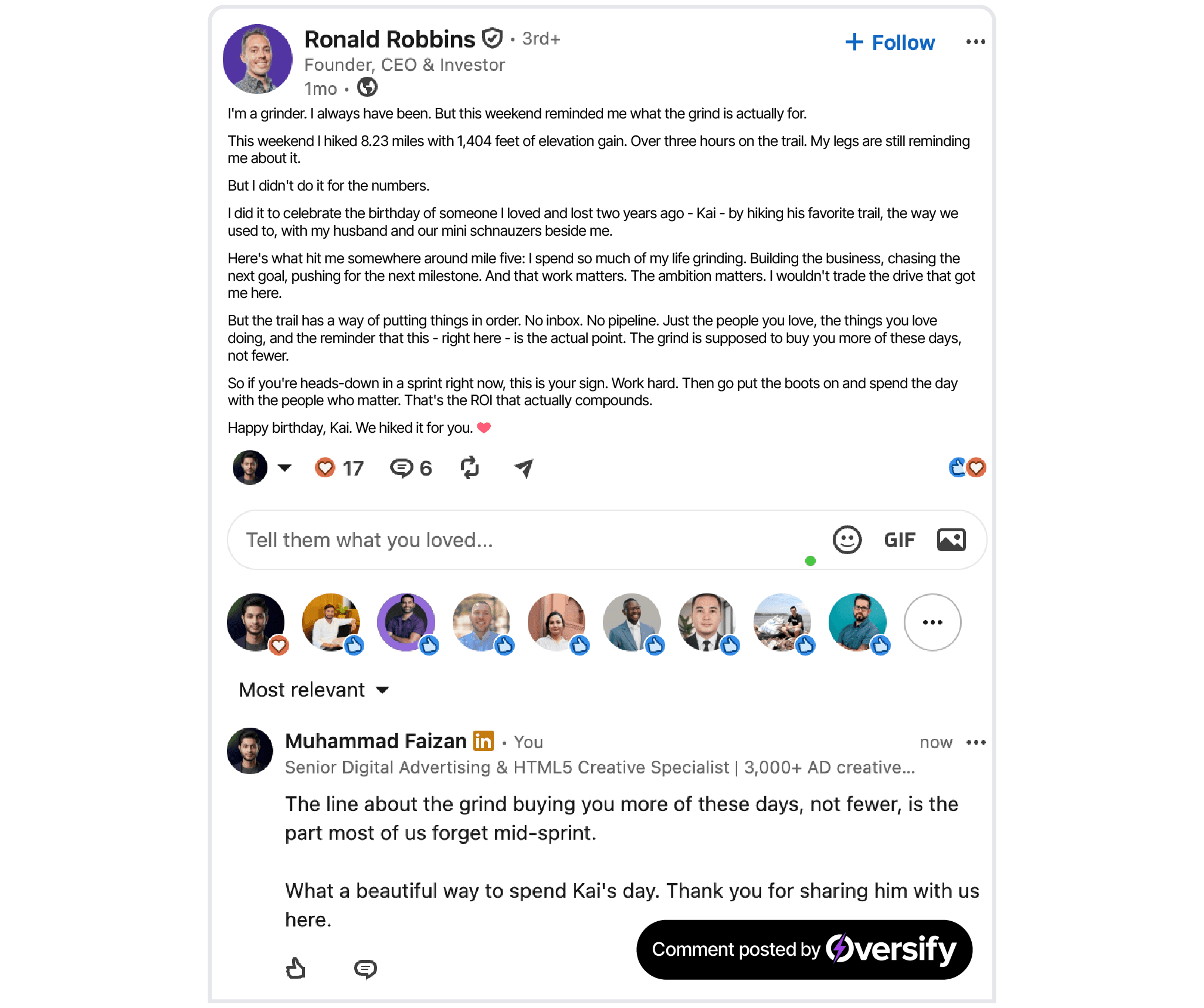 Engage before you pitch in the Oversify app